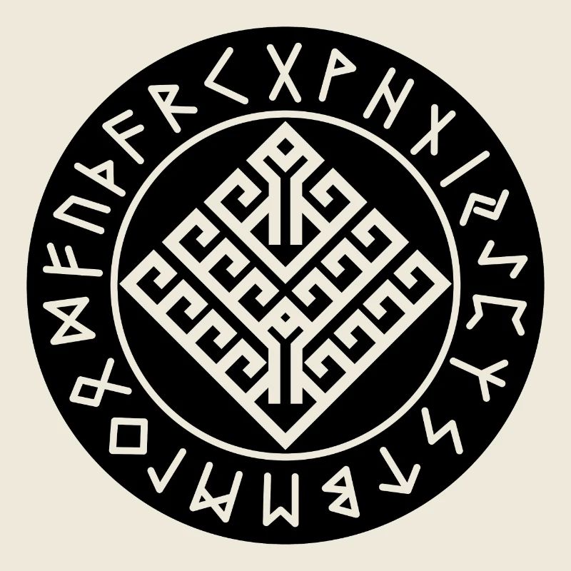 Yggdrasil black rune circle