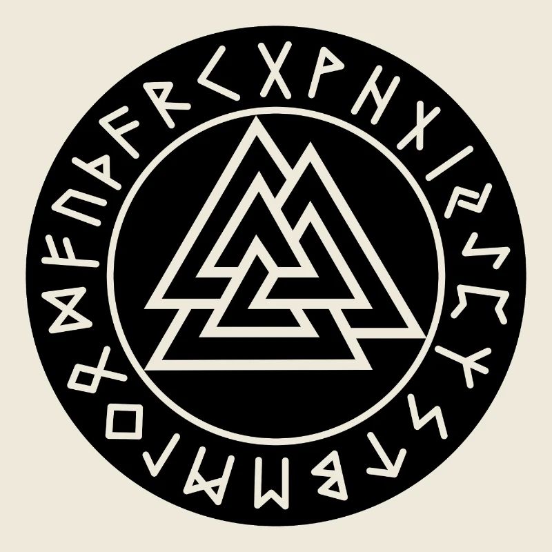 Valknut schwarzer Runenkreis