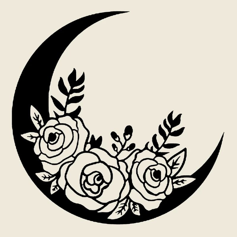 Lune fleurie noire