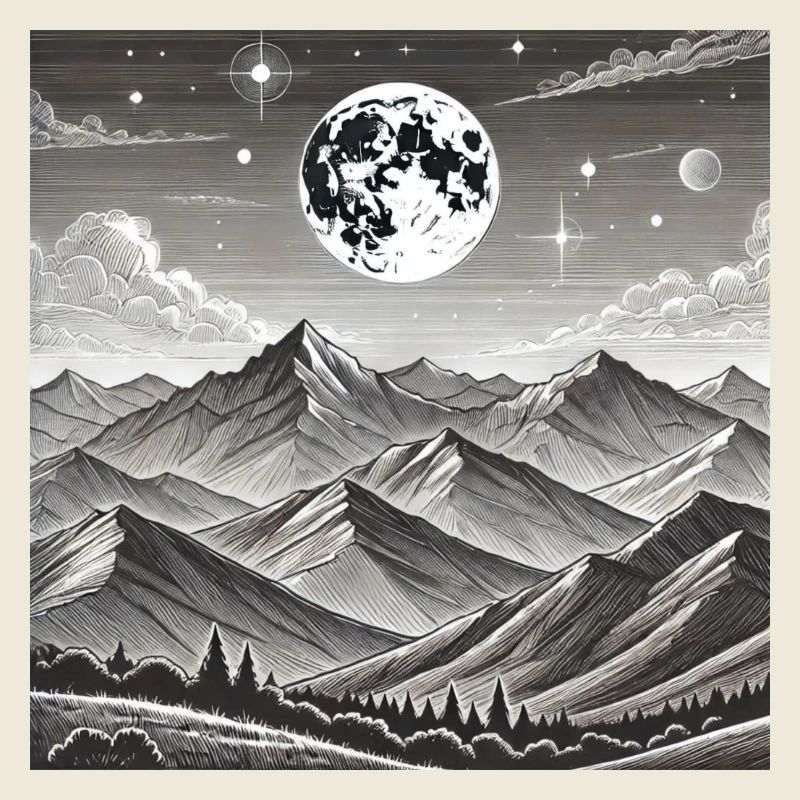 Mondgebirge Nachtlandschaft
