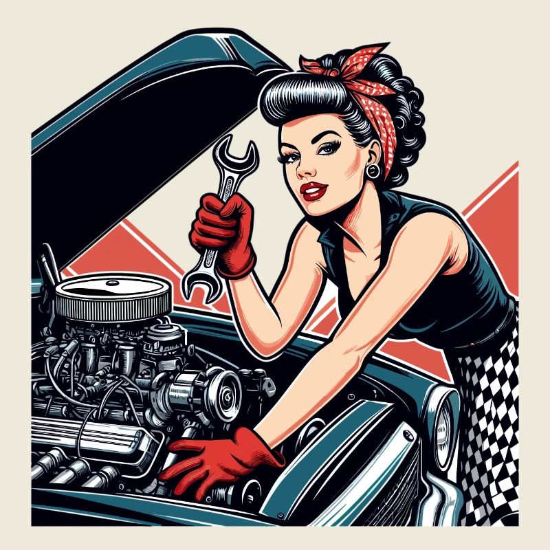 Atelier Rockabilly Réparation Automobile Cadeau Rétro