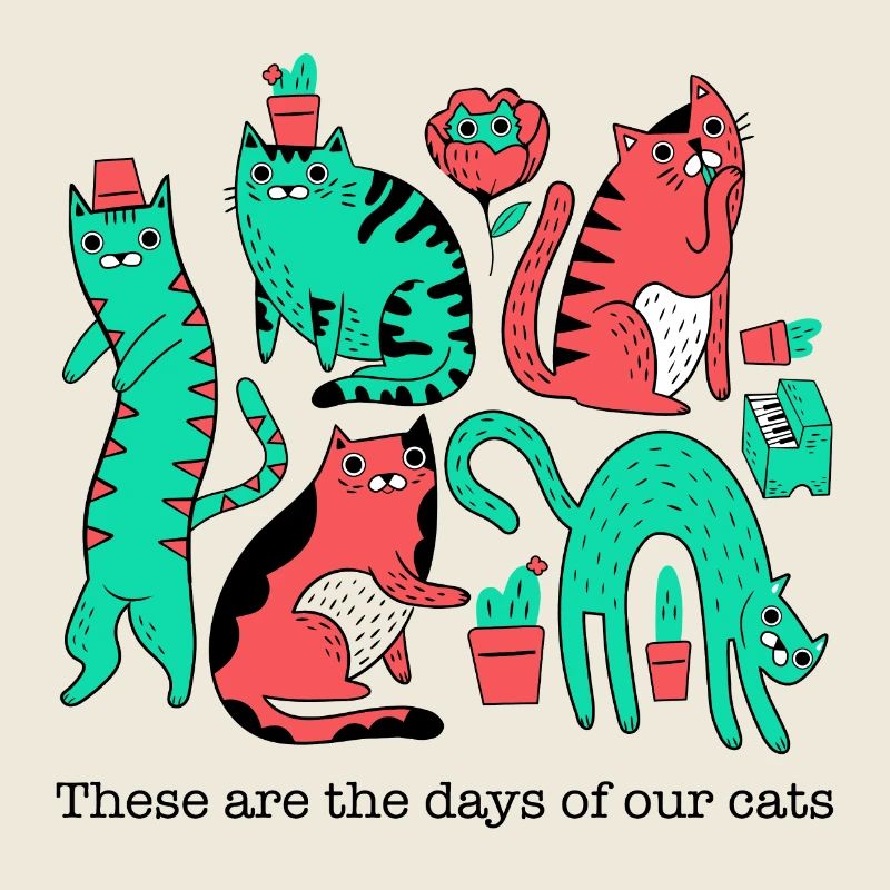 Katzenchaos in Pop-Art-Style