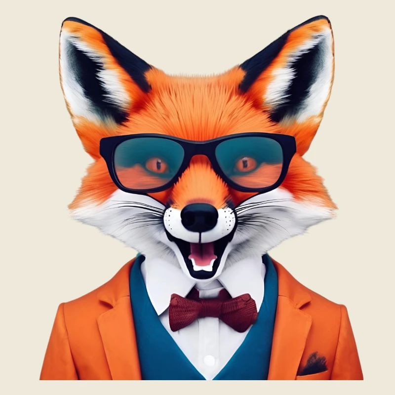 Vivid Fox in Stylish Attire