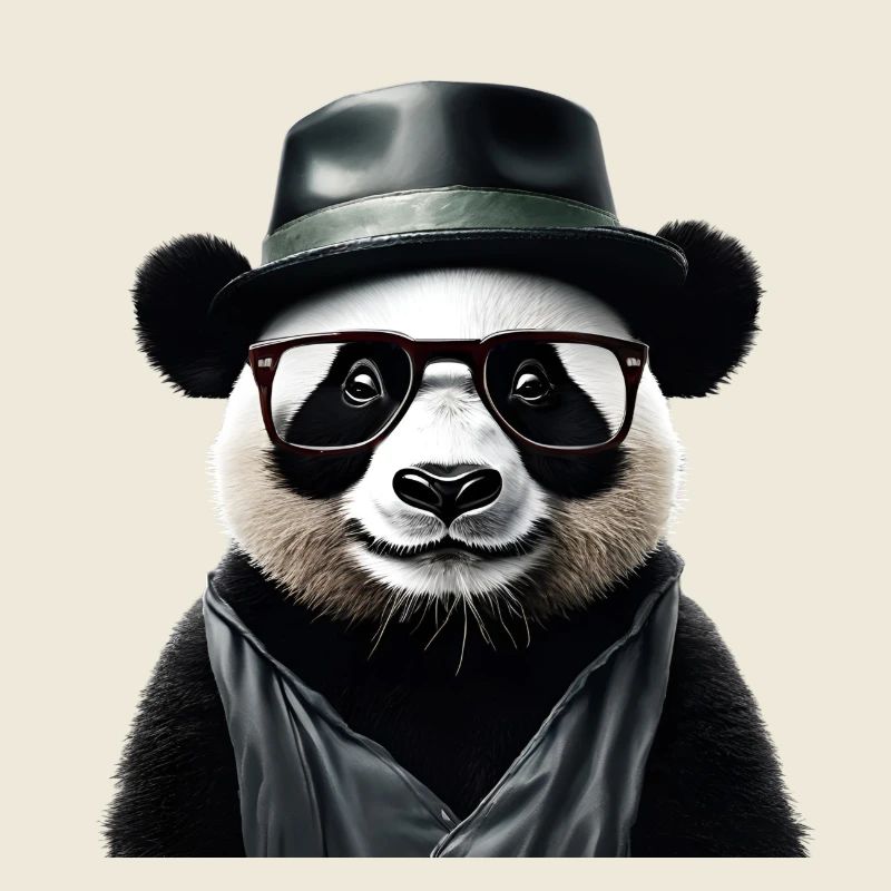 Panda élégant avec accessoires
