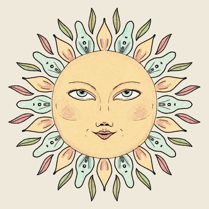 Sun Face Mandala Style