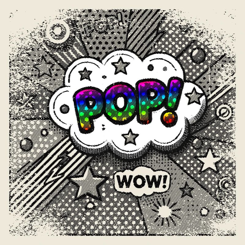 POP Clouds Pop Art Style + Color Spectrum
