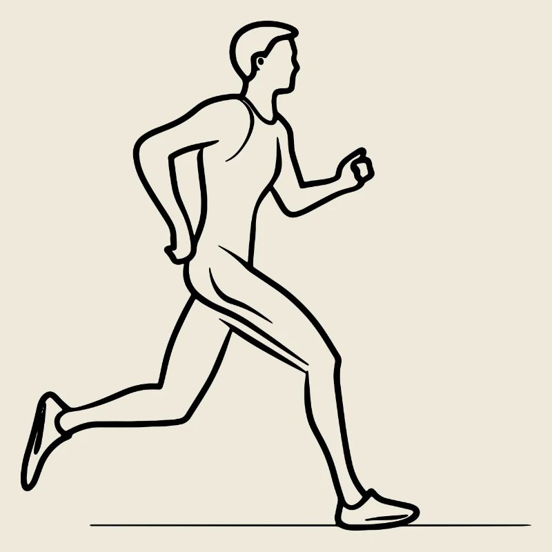 Dessin au trait d’un garçon joggeur