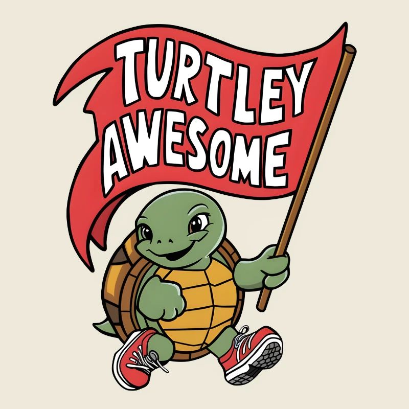 Turtley Awesome Flag Turtle