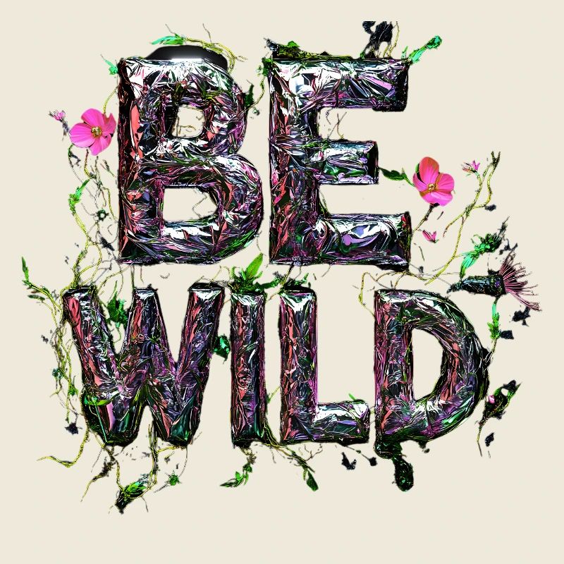 Stylischer Schriftzug "BE WILD"