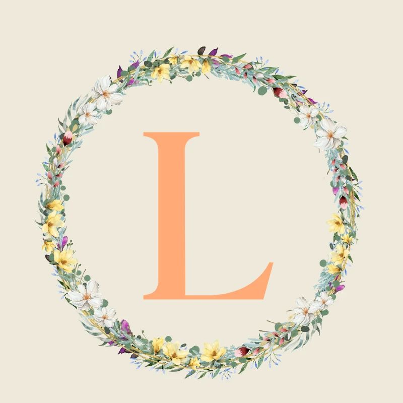 L Monogram, Couronne de fleurs, Personnalisable