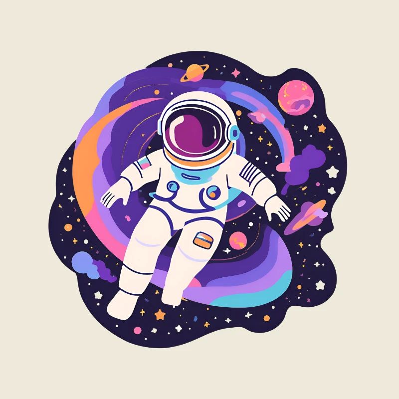 Space Rainbow Astronaut