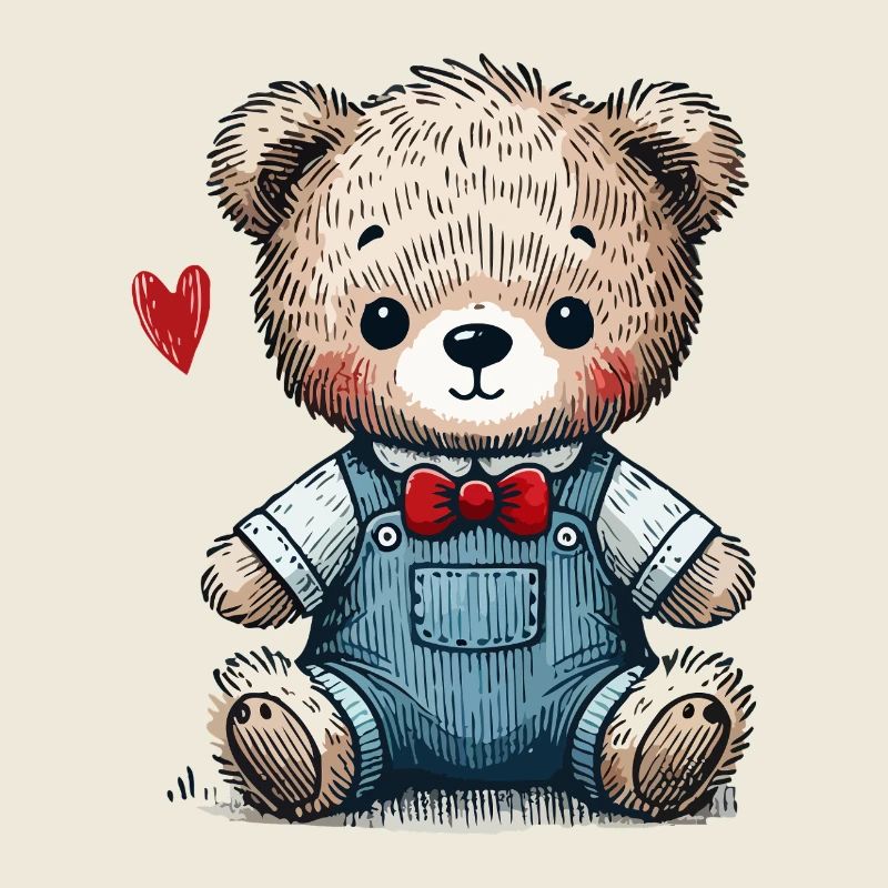 Vintage-Teddybär mit Latzhose