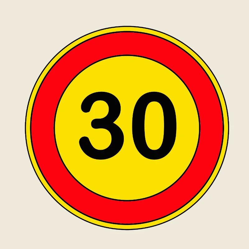 30e anniversaire, 30 ans, panneau de signalisation jaune