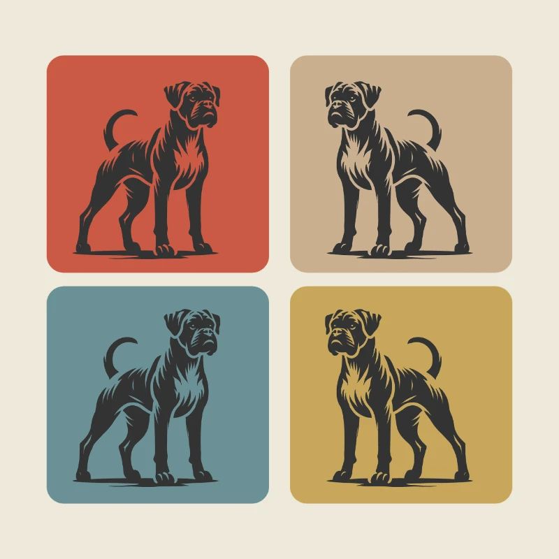 Boxer Chien Vintage Design