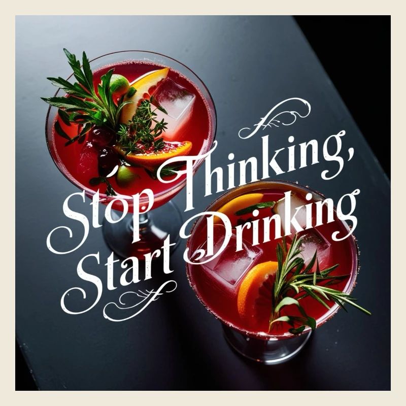 Cocktails with humorous text