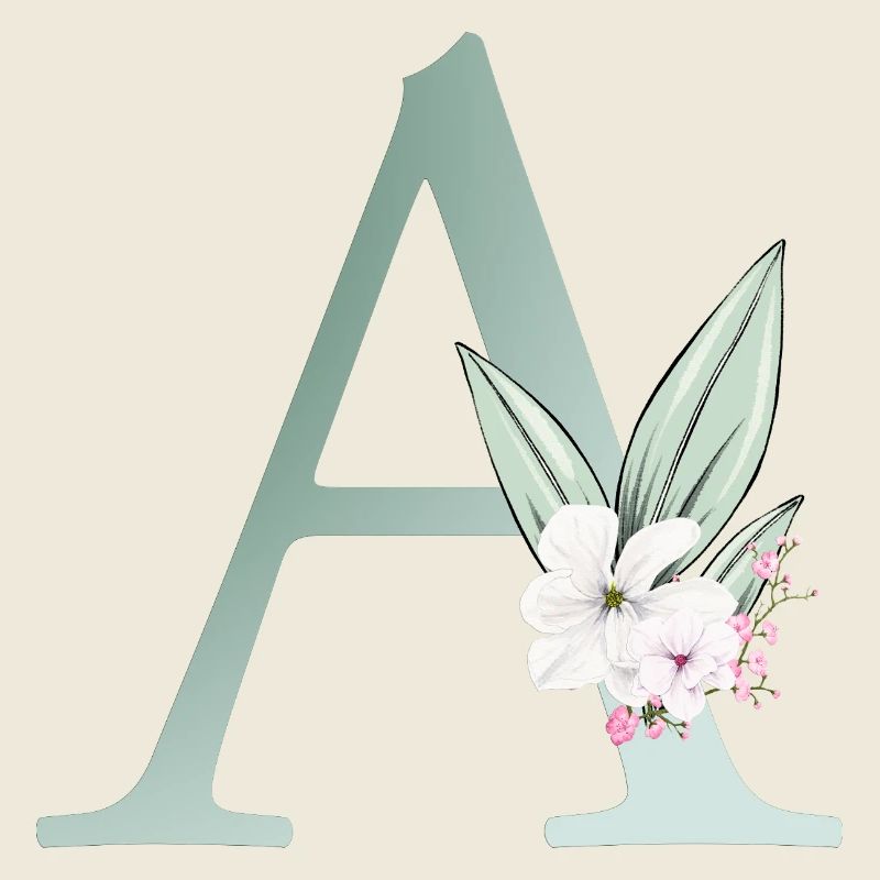 Un monogramme, floral, personnalisable