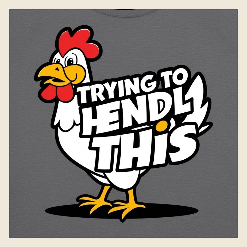 Comic Chicken "Trying to Hendl this"