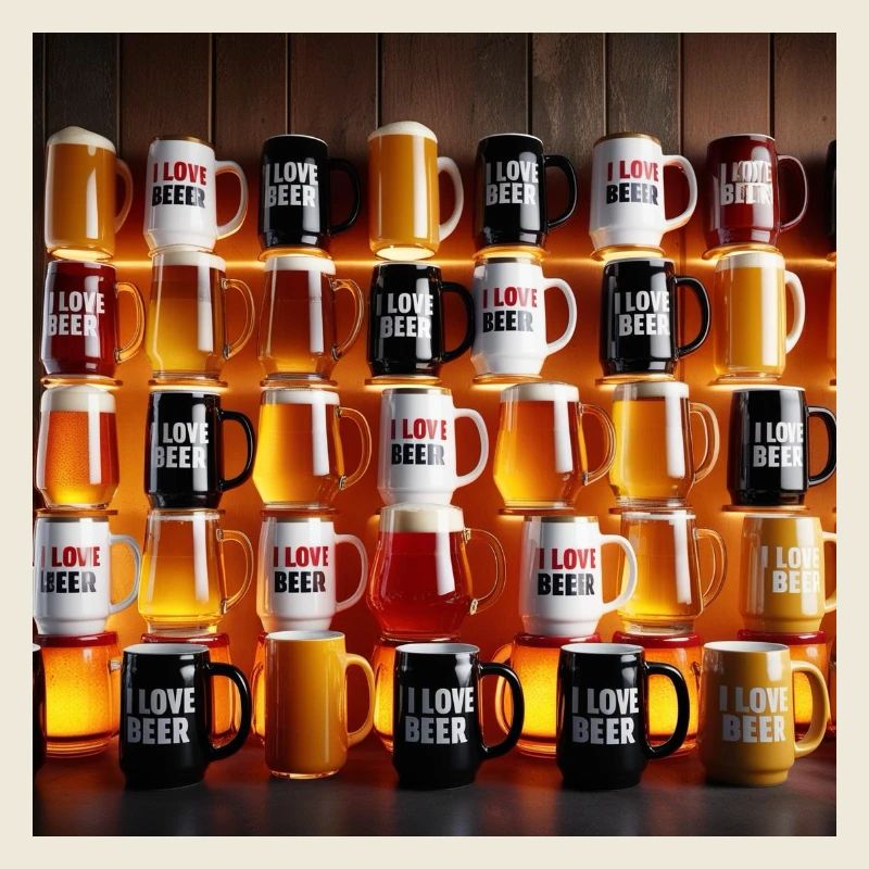 I Love Beer Becher-Muster