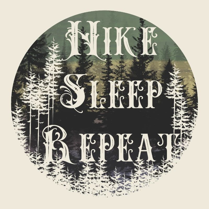 Fais répéter le sommeil – Round de la silhouette de la forêt
