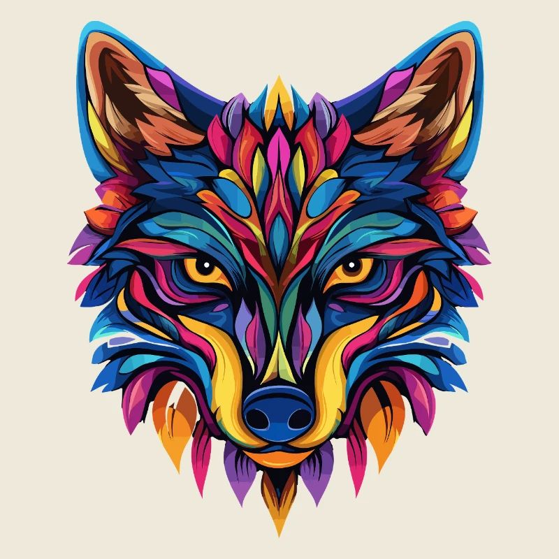 Colorful Wolf Illustration