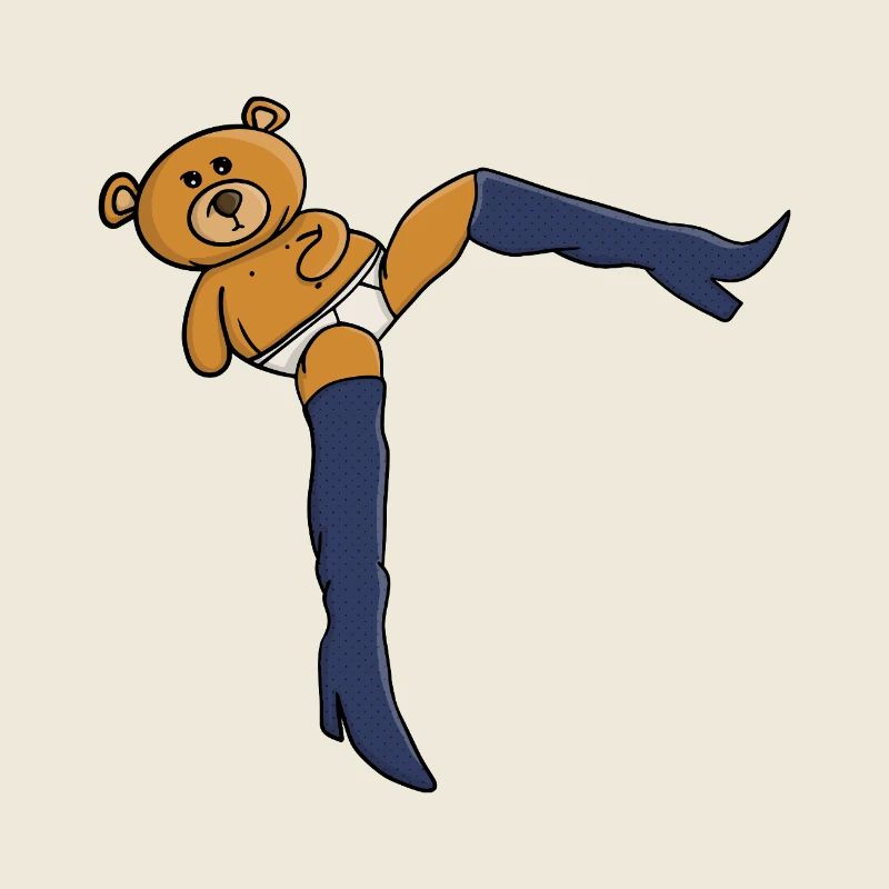 Teddy bear wearing knee-high boots