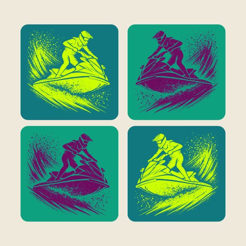 Jet Ski Splash Art – Neon Ride