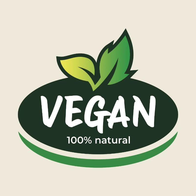 Vegan Nature Leaf Emblem