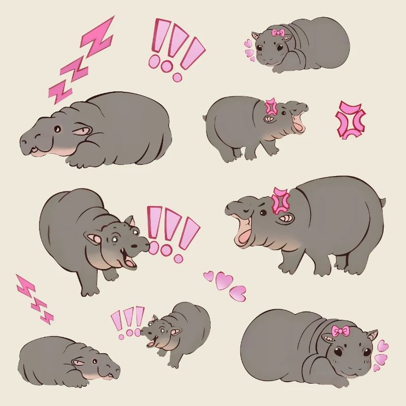 Mignon petit hippopotame nain / bébé hippopotame