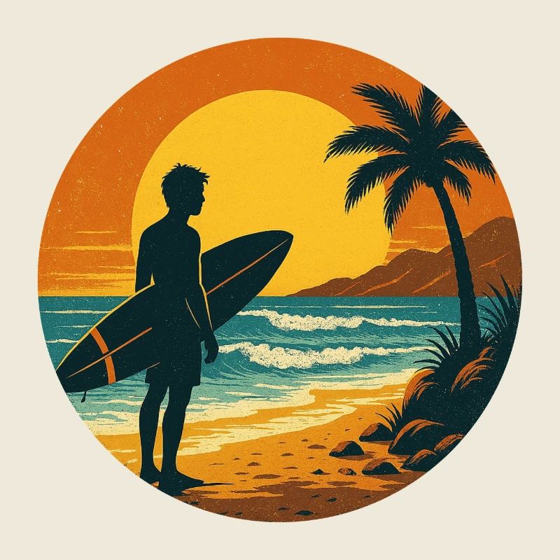 Surfer Surfen Cool Retro Surfer Vintage Surf
