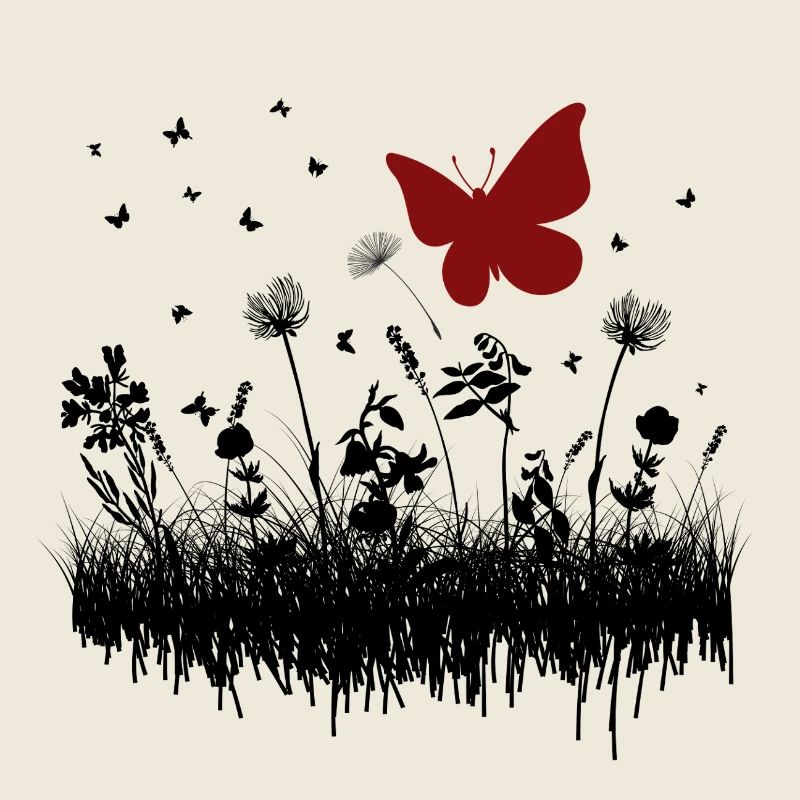 Dessin de papillon avec accent floral