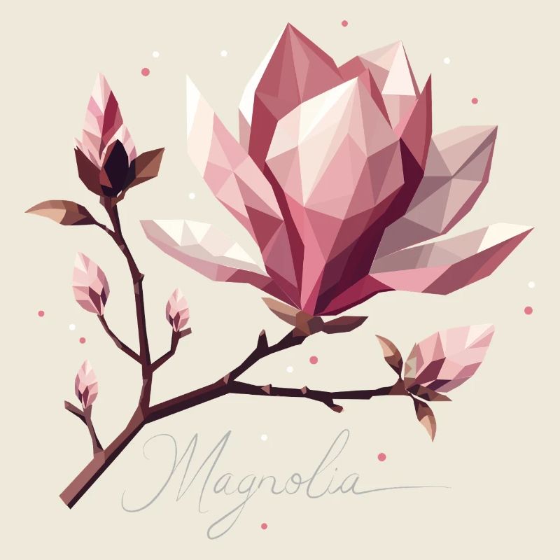 Fleur de magnolia à l’aspect polygonal – Delicate Beauty