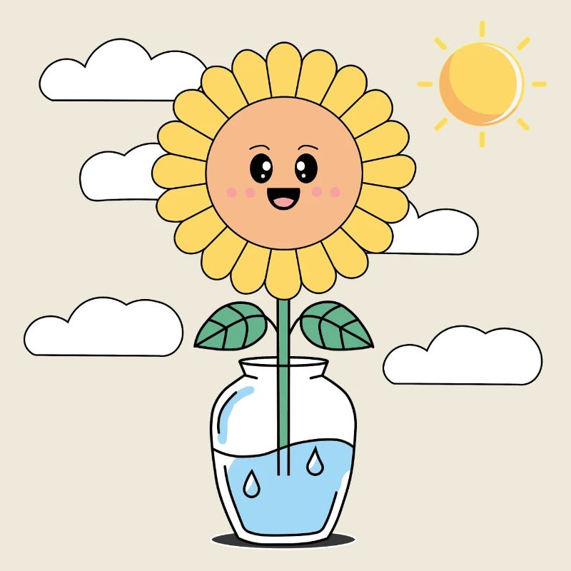 SunflowerInWaterVase