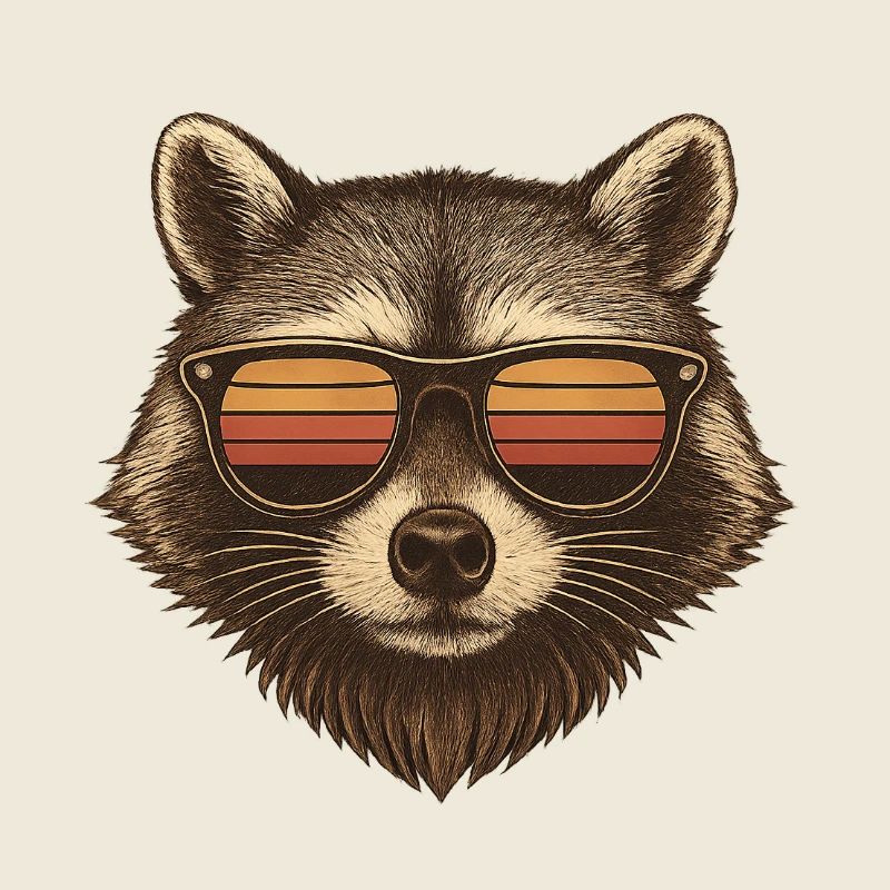 Lunettes de soleil Retro Sunset Raccoon