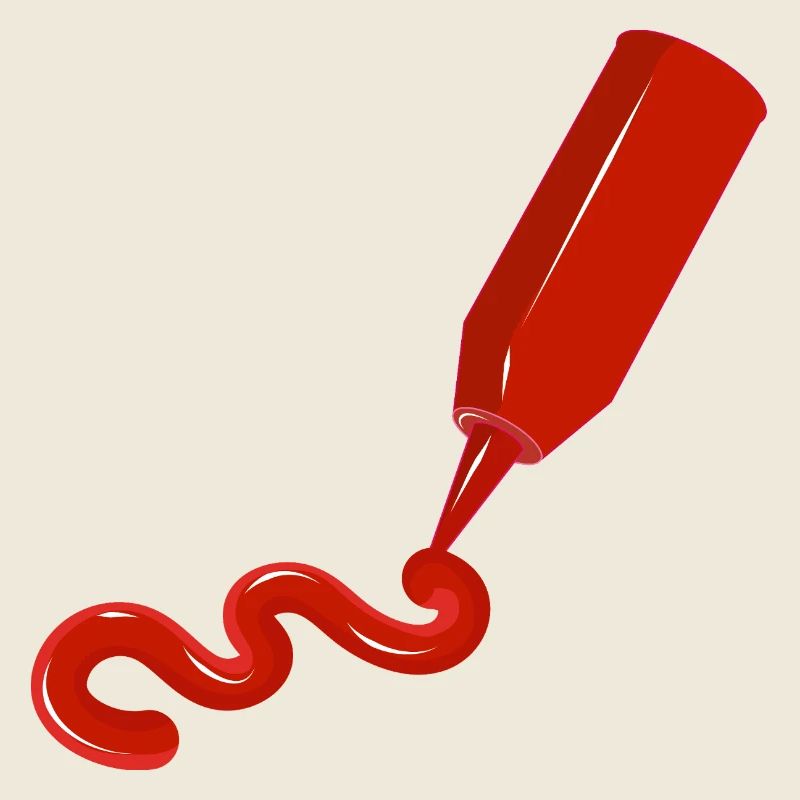 Ketchup-Flasche mit Schwung - witziges Food-Design