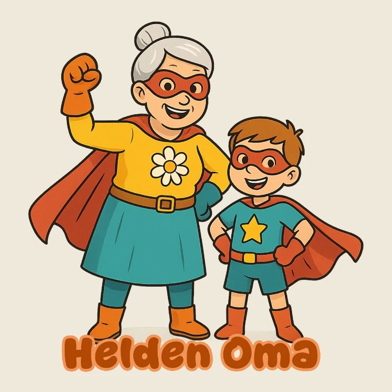 süßer Superhelden-Grandma & Enkel-Design