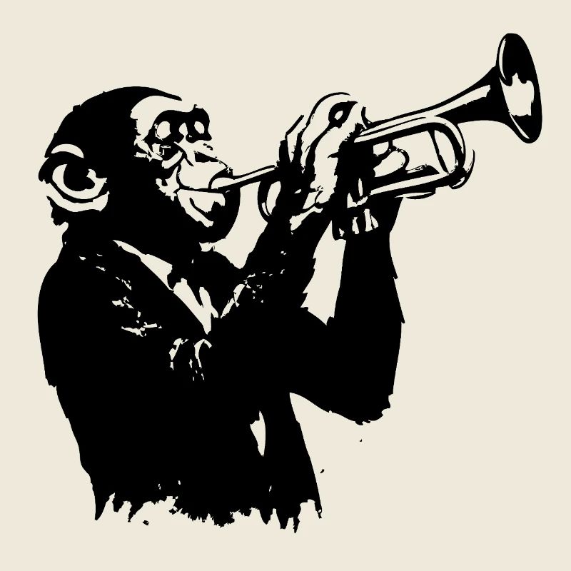 Monkey Trumpeter | The Monekey Dance Banksy Style