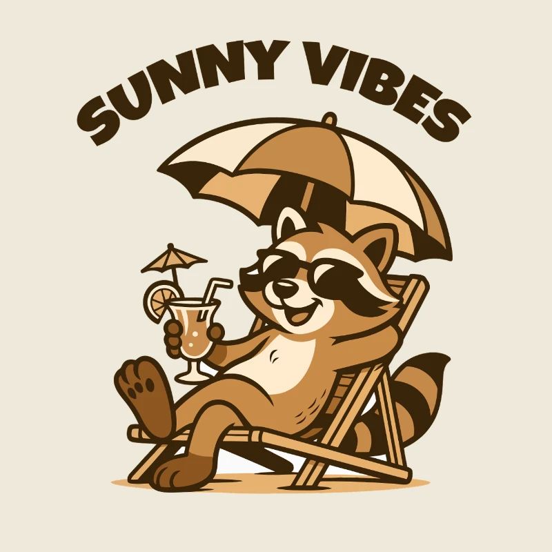 Sunny Vibes Strand-Raccoon