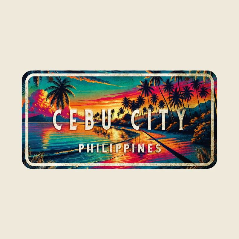 Cebu City – Tropical Retro Schild