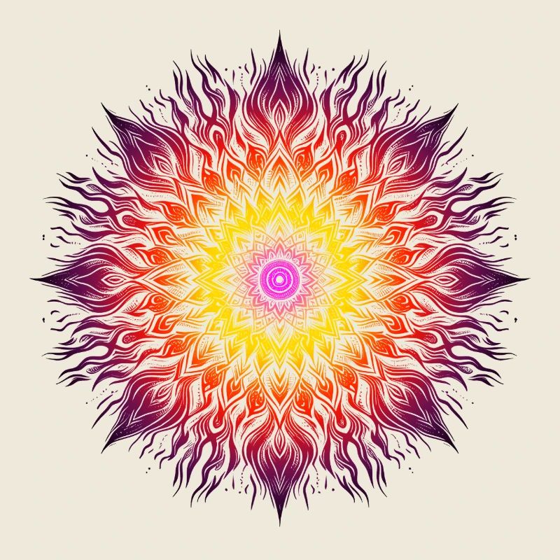 Mandala de feu psychédélique