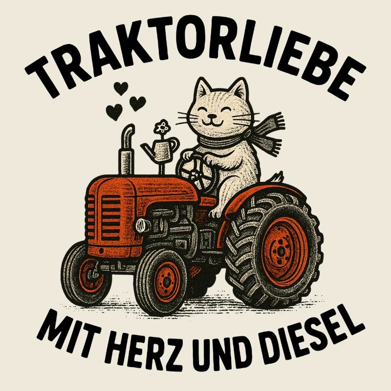 Tractor love with heart and diesel
