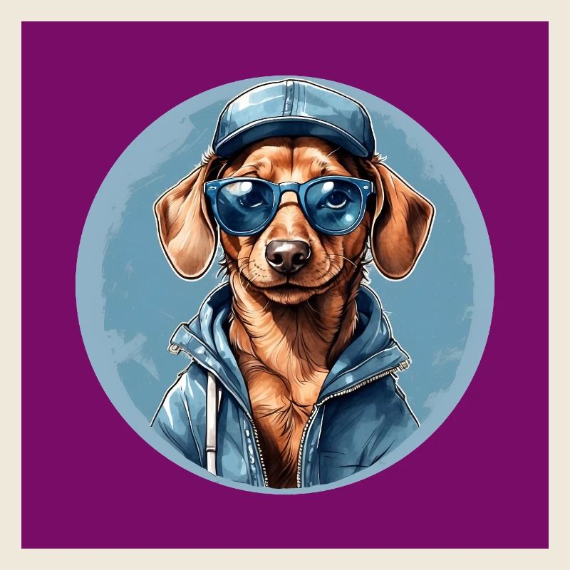 Teckel Teckel avec lunettes de soleil et sweat à capuche