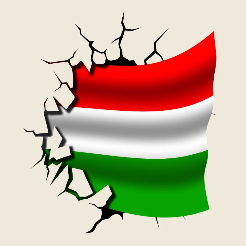 Drapeau de la Hongrie - Hongrie - Drapeau Broken Design