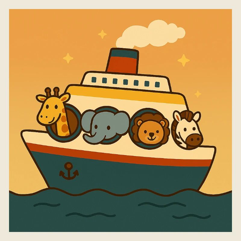 Aventure en bateau animal
