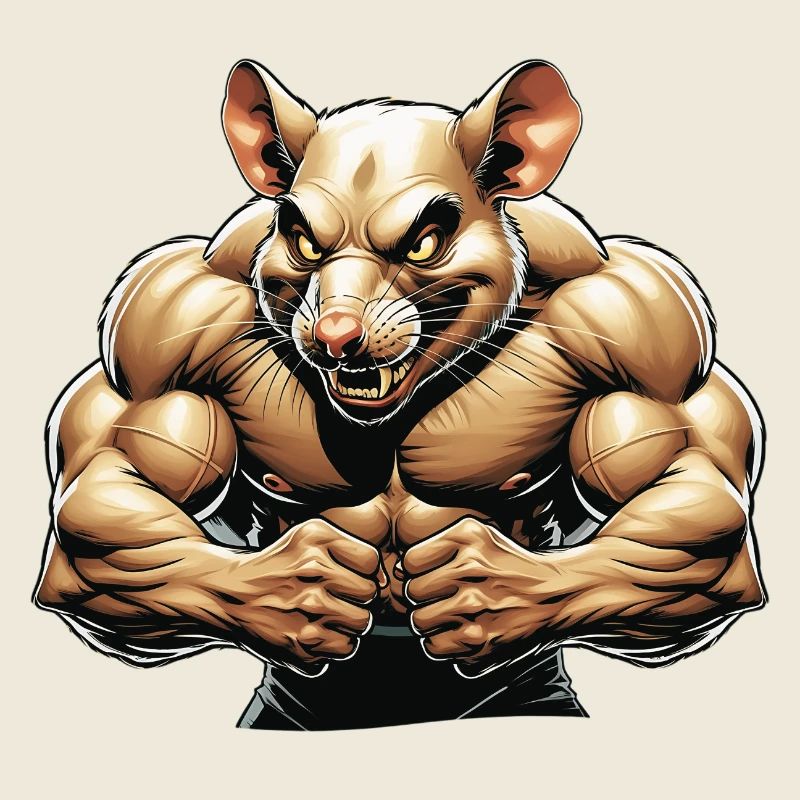Fierce Anthropomorphic Rodent Illustration