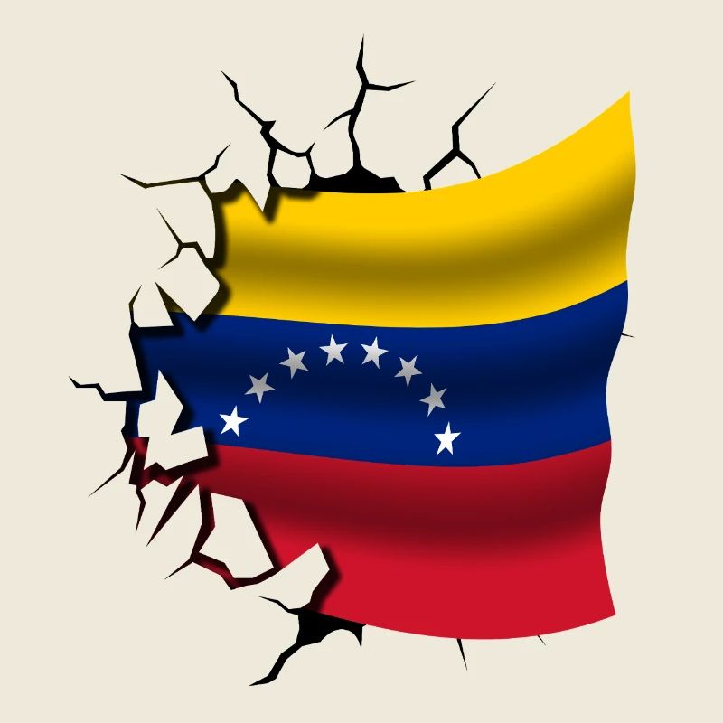 Flagge von Venezuela - Venezuela - Flagge gebrochen