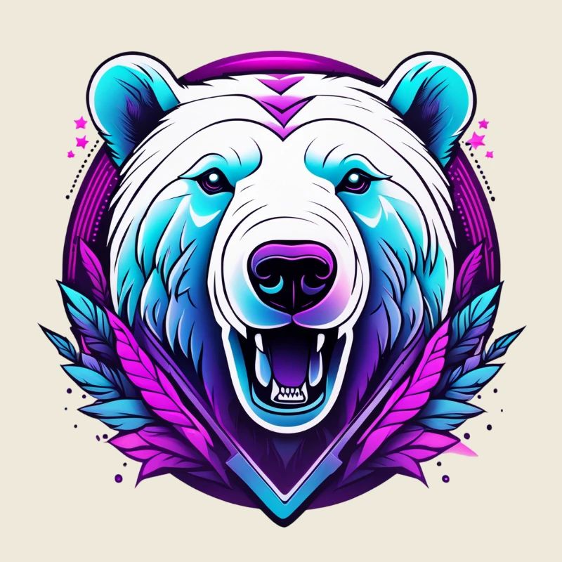 White Bear with Neon Accents