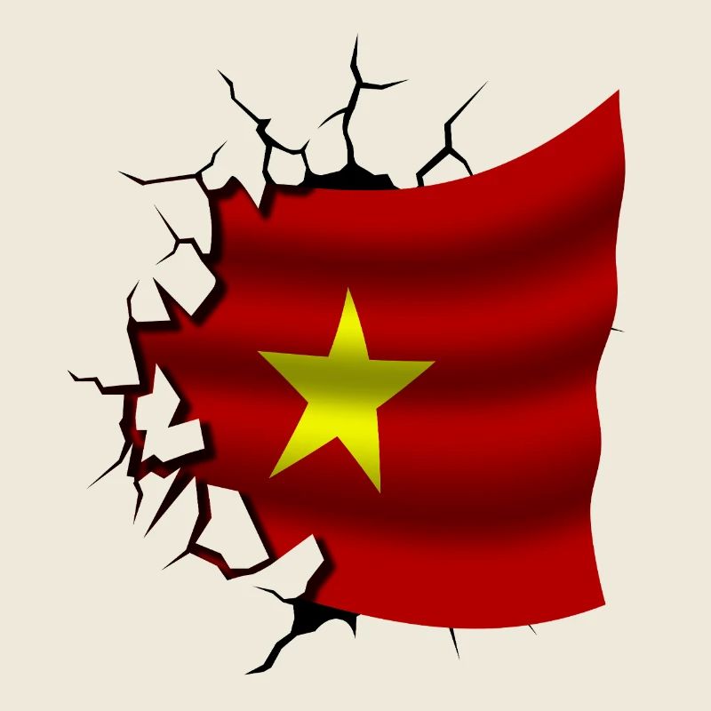 Drapeau du Vietnam - Vietnam - Drapeau Broken Design