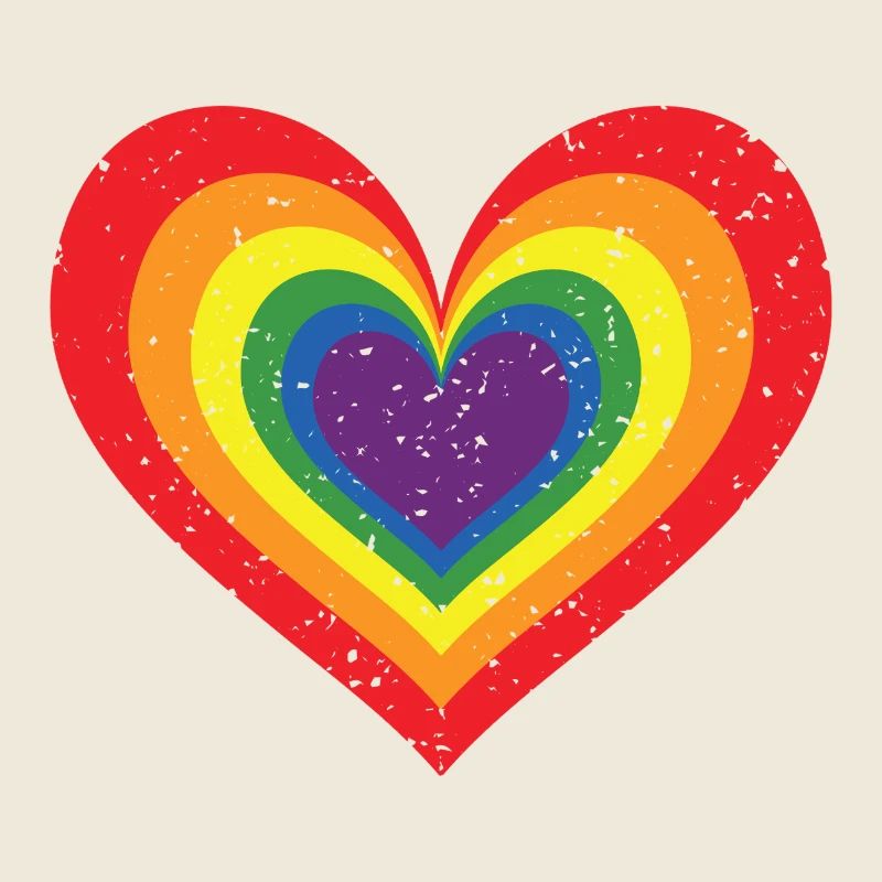 Arc en ciel coeur Pride Drapeau Couleurs LGBTQ+ Grunge