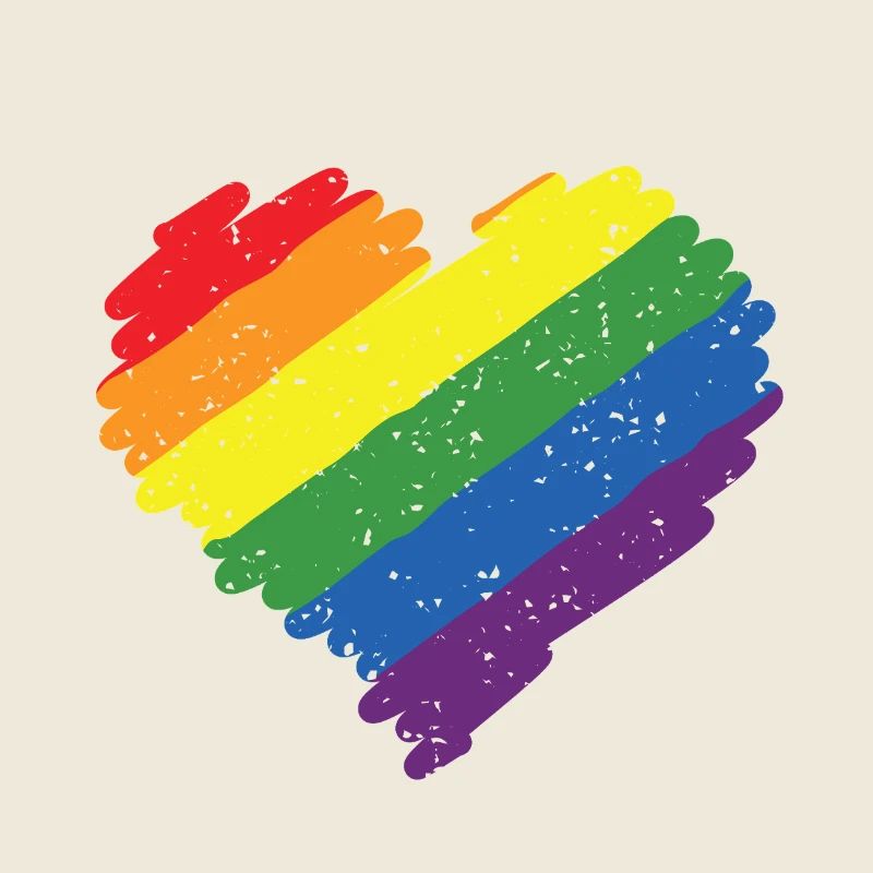 Arc en ciel coeur Pride Drapeau Couleurs LGBTQ+ Grunge