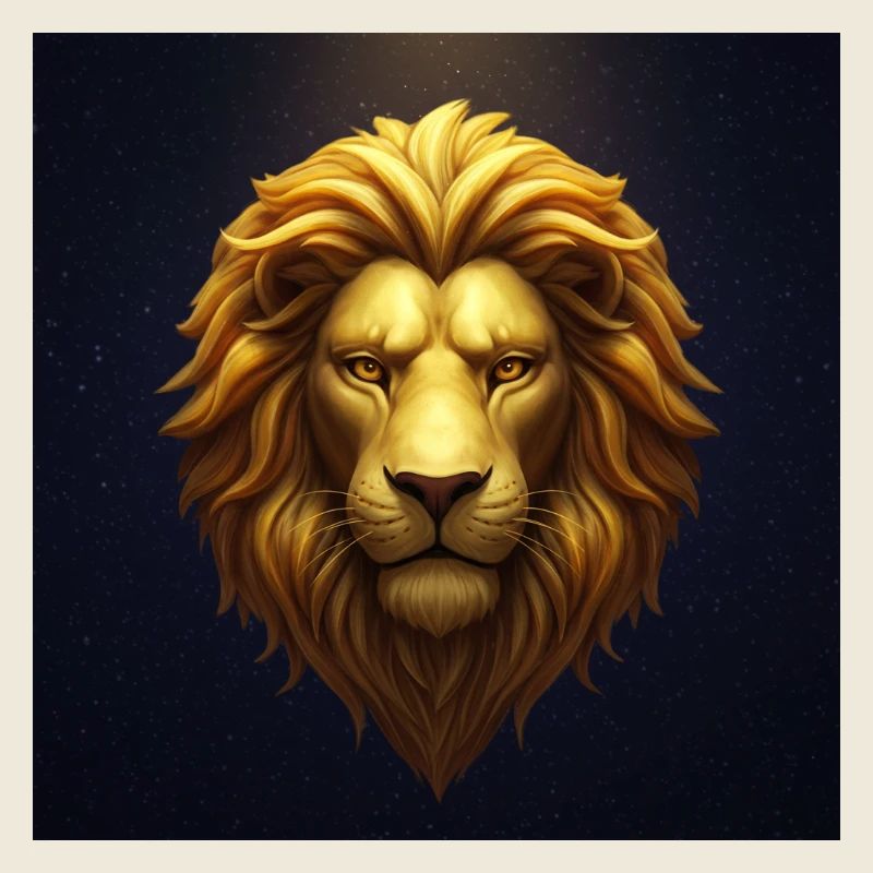 Lion d’or dans le ciel étoilé